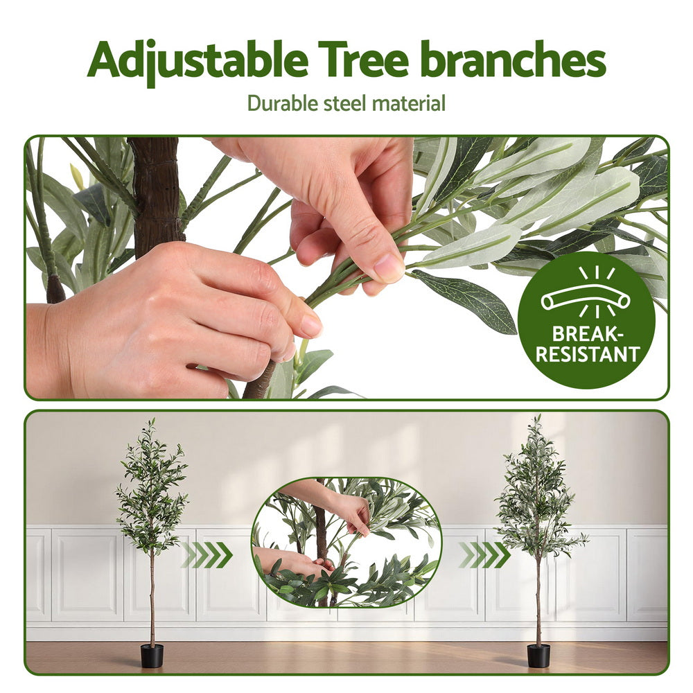 Artiss 180cm Artificial Olive Tree Faux Trees Indoor Decor Artificial Plants Lifelike Plant 1.8M - Homecoze