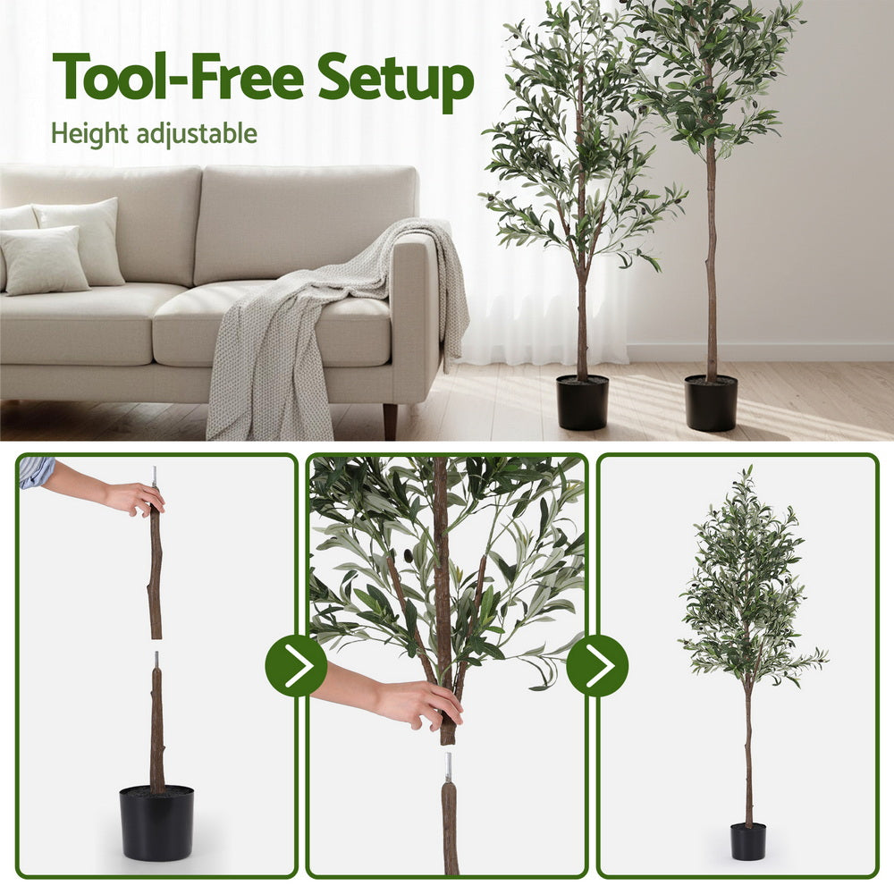 Artiss 180cm Artificial Olive Tree Faux Trees Indoor Decor Artificial Plants Lifelike Plant 1.8M - Homecoze
