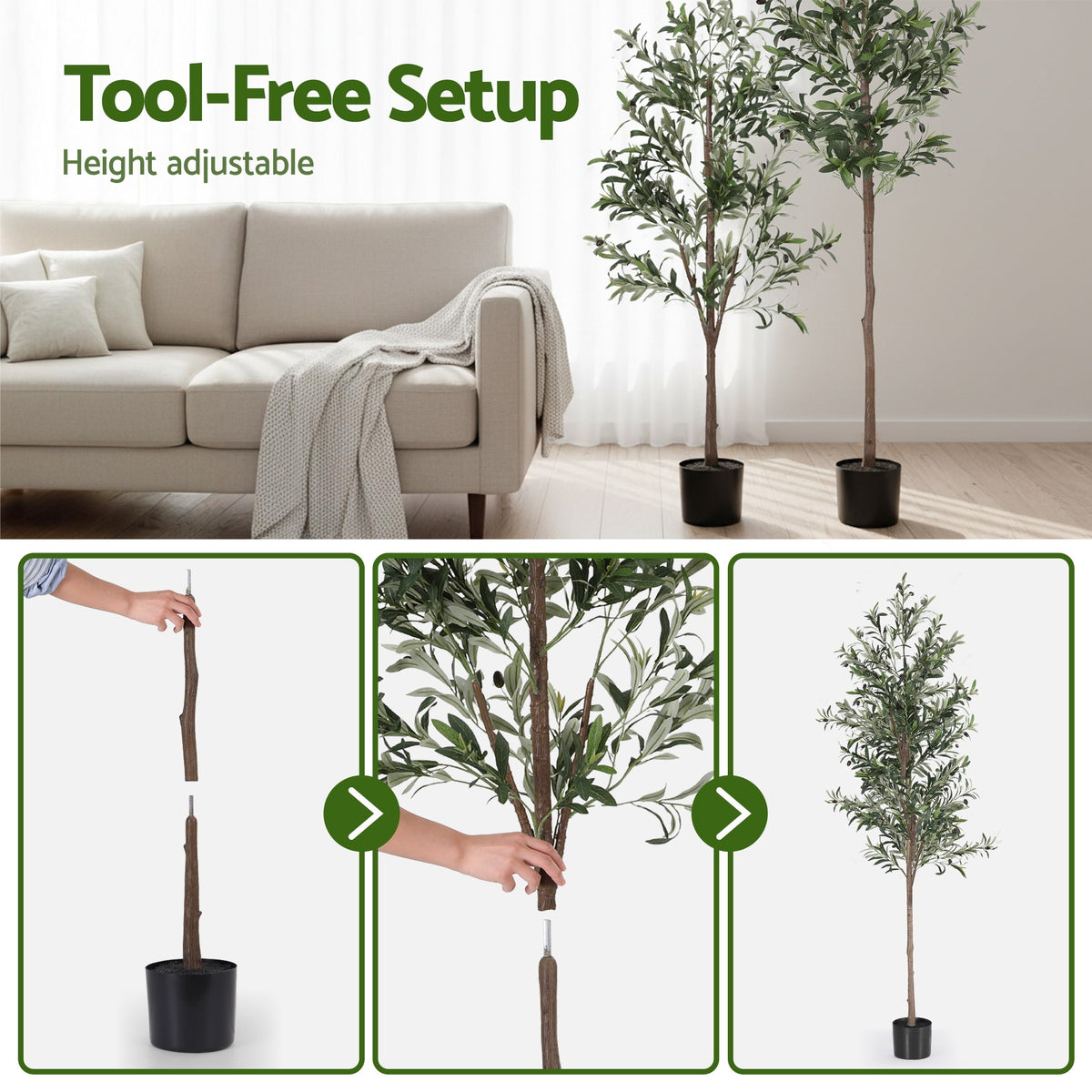 210cm Artificial Olive Tree