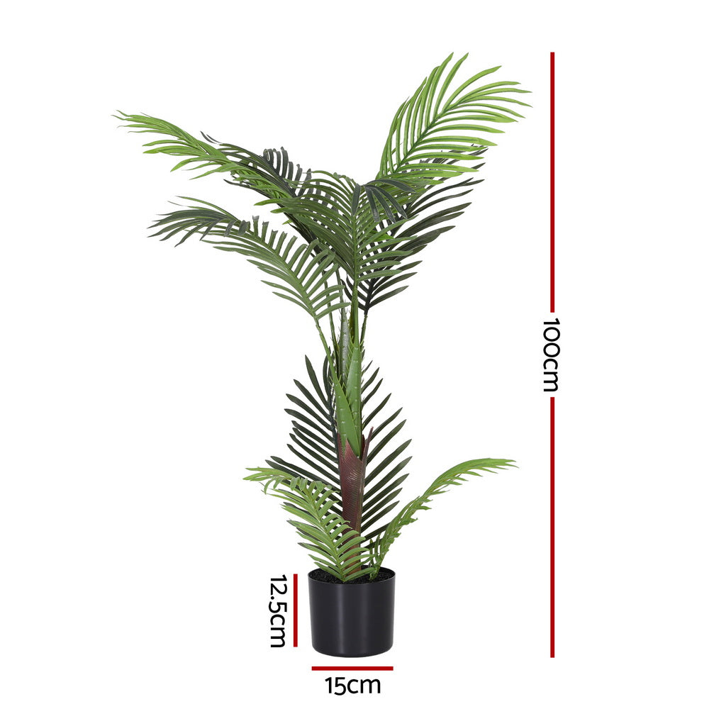 Artiss 100cm Artificial Palm Tree Faux Trees Indoor Decor Artificial Plants Lifelike Plant - Homecoze