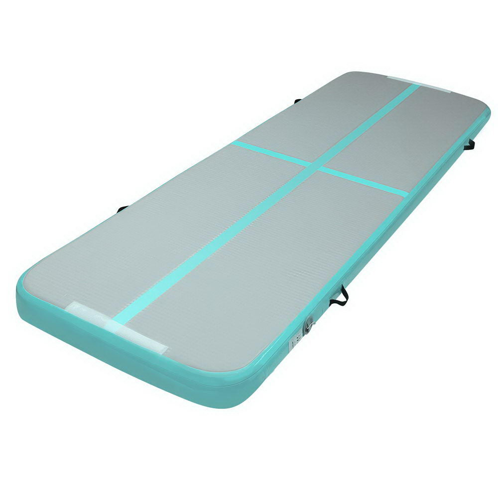 3M Air Track Gymnastics Tumbling Inflatable Exercise Mat 10cm Thick Green - Homecoze