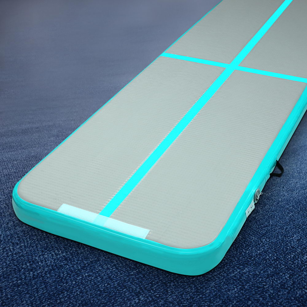 3M Air Track Gymnastics Tumbling Inflatable Exercise Mat 10cm Thick Green - Homecoze