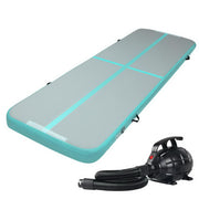 3M Air Track Gymnastics Tumbling Inflatable Exercise Mat 10cm Thick Green with Pump - Homecoze