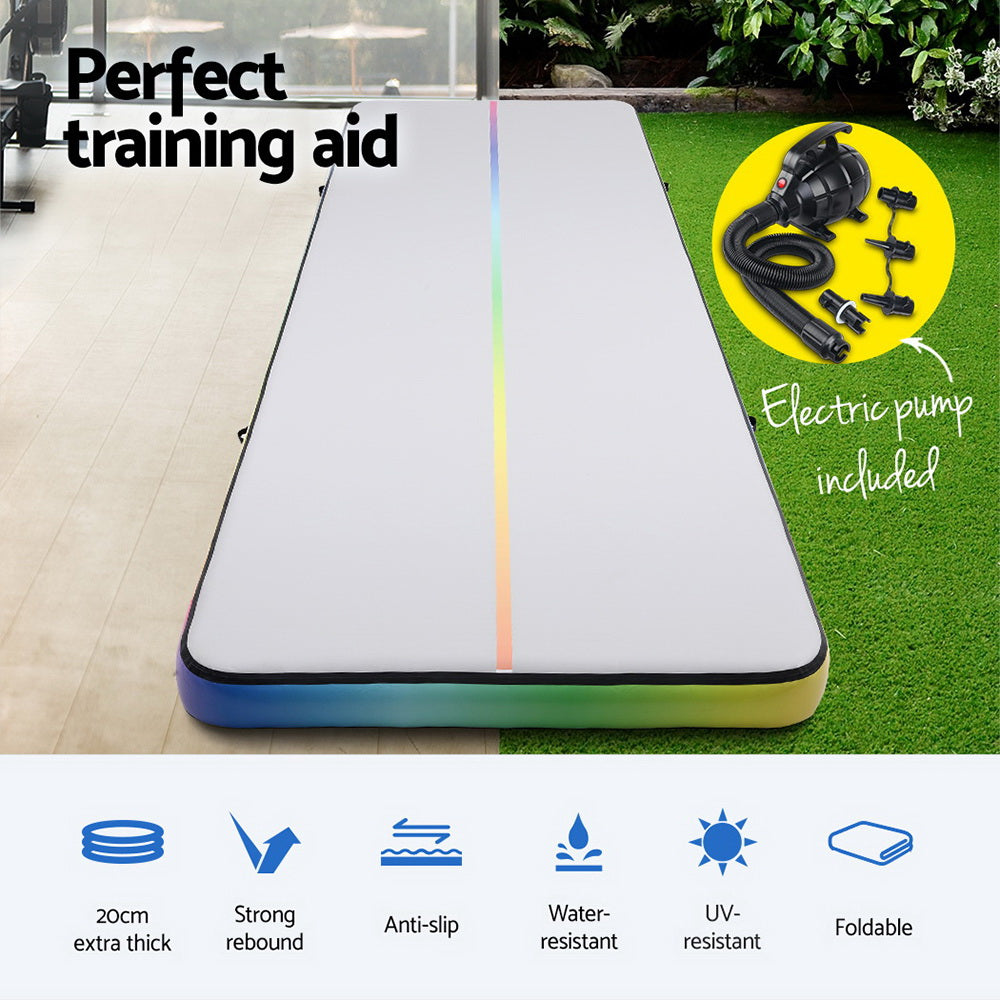 6M x 2M Air Track Gymnastics Inflatable Tumbling Mat 20cm Thick with Pump - Homecoze