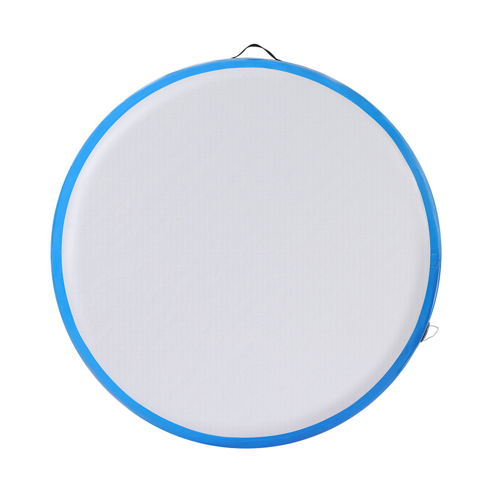 Round 1m Air Track Inflatable Gymnastics Tumbling Mat - Blue - Homecoze