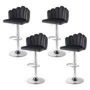 Artiss Bar Stool X4 Kitchen Dining Counter Gaslift Chair Adjustable Velvet Grey - Homecoze