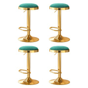 4x Artiss Bar Stools Kitchen Dining Chairs Velvet Padded Stool Green - Homecoze