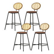 Rosie (Set of 4) Rattan Bar Stools 65cm - Brown - Homecoze