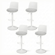 Artiss 4x Bar Stools Kitchen Swivel Gas Lift Counter Dining Chair Curved White - Homecoze