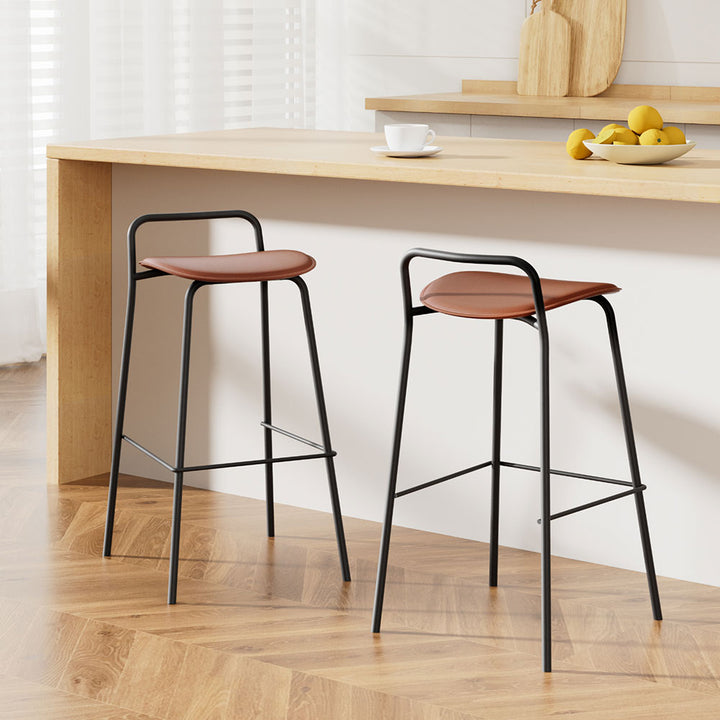 Isla (Set of 2) Bar Stools 75cm - Black - Homecoze
