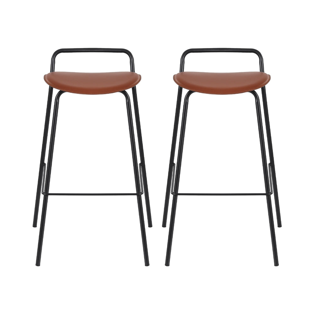 Isla (Set of 2) Bar Stools 75cm - Black - Homecoze
