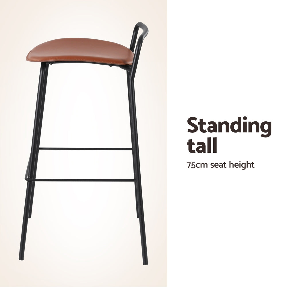 Isla (Set of 2) Bar Stools 75cm - Black - Homecoze