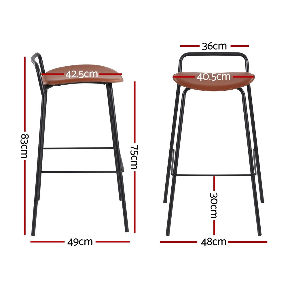 Isla (Set of 4) Bar Stools 75cm - Black - Homecoze