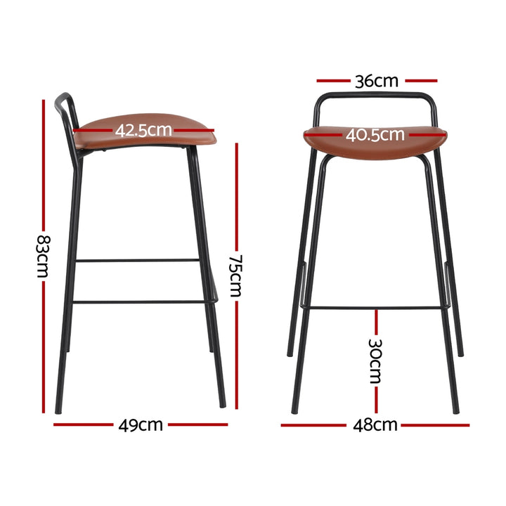 Isla (Set of 4) Bar Stools 75cm - Black - Homecoze