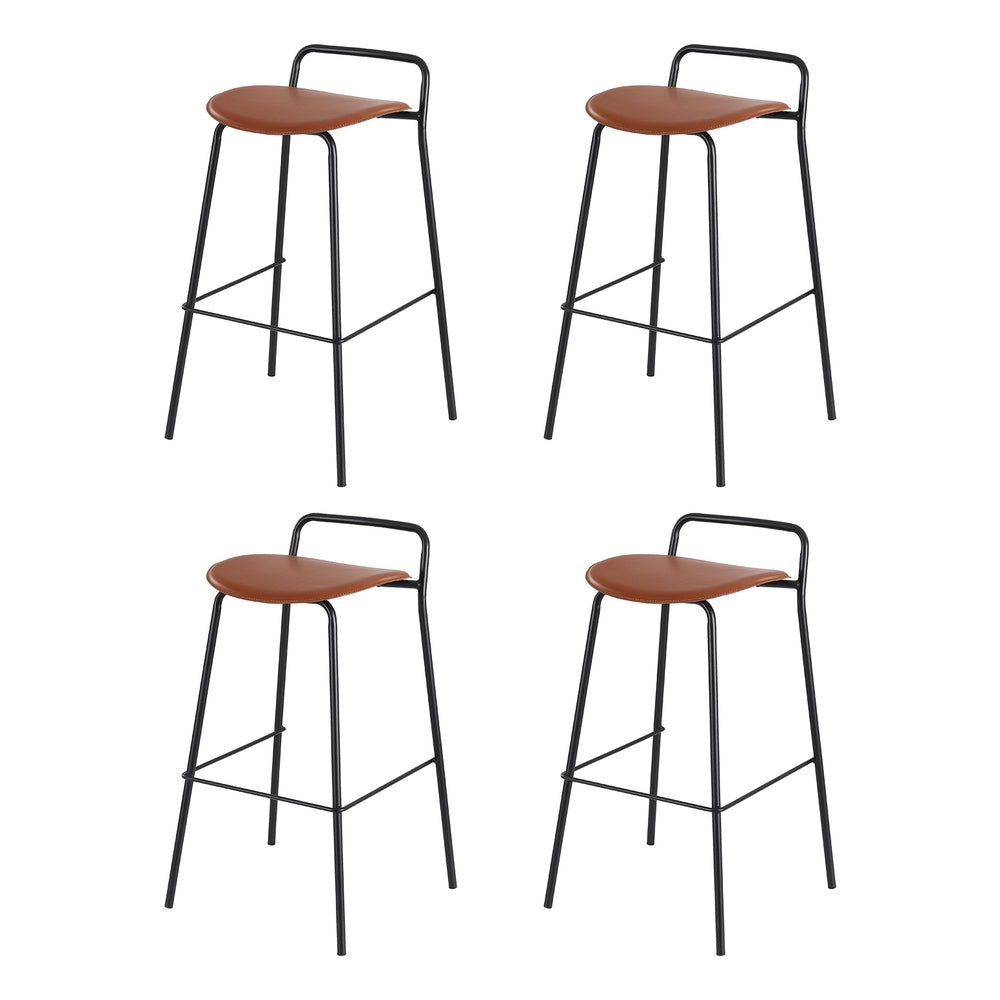 Isla (Set of 4) Bar Stools 75cm - Black - Homecoze
