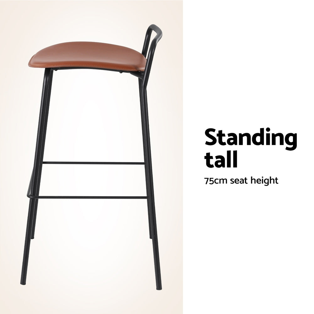 Isla (Set of 4) Bar Stools 75cm - Black - Homecoze