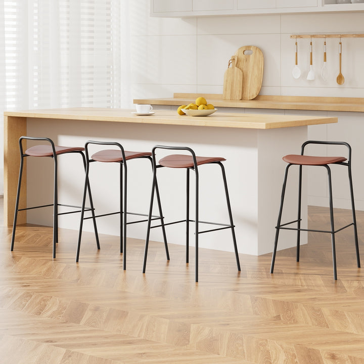 Isla (Set of 4) Bar Stools 75cm - Black - Homecoze