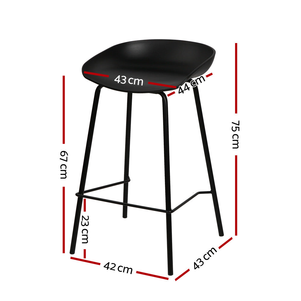 Soren (Set of 2) Bar Stools 67cm - Black - Homecoze
