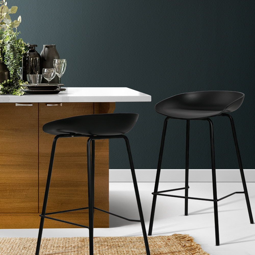 Soren (Set of 2) Bar Stools 67cm - Black - Homecoze