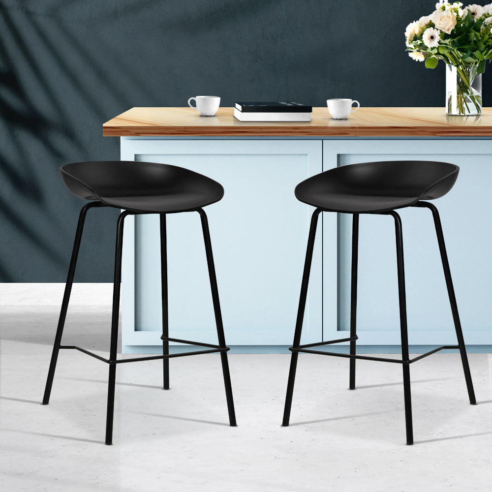 Soren (Set of 2) Bar Stools 67cm - Black - Homecoze