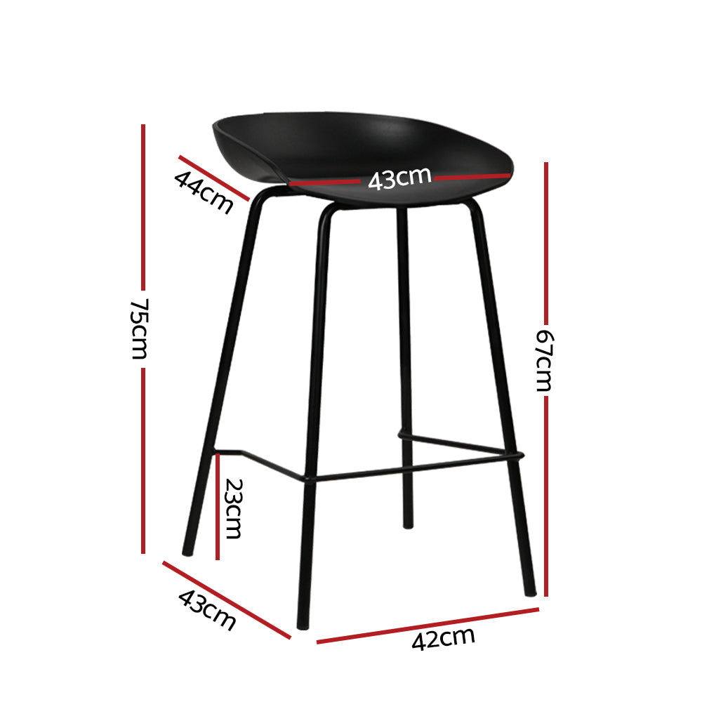 Soren (Set of 4) Bar Stools 67cm - Black - Homecoze
