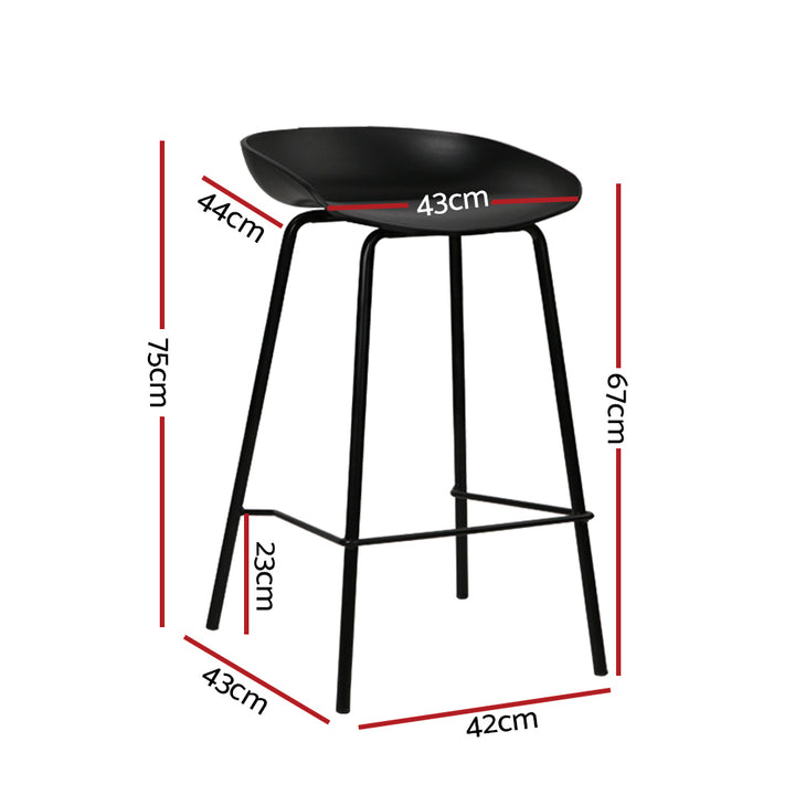 Soren (Set of 4) Bar Stools 67cm - Black - Homecoze