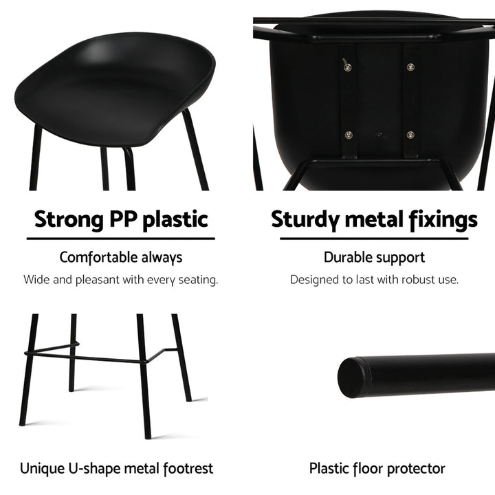 Soren (Set of 4) Bar Stools 67cm - Black - Homecoze