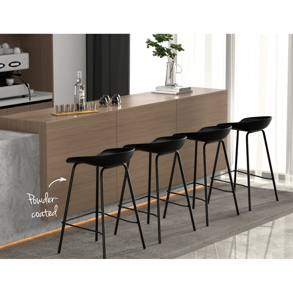 Soren (Set of 4) Bar Stools 67cm - Black - Homecoze