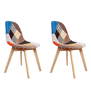 Indie (Set of 2) Retro Dining Chairs - Multi Colour