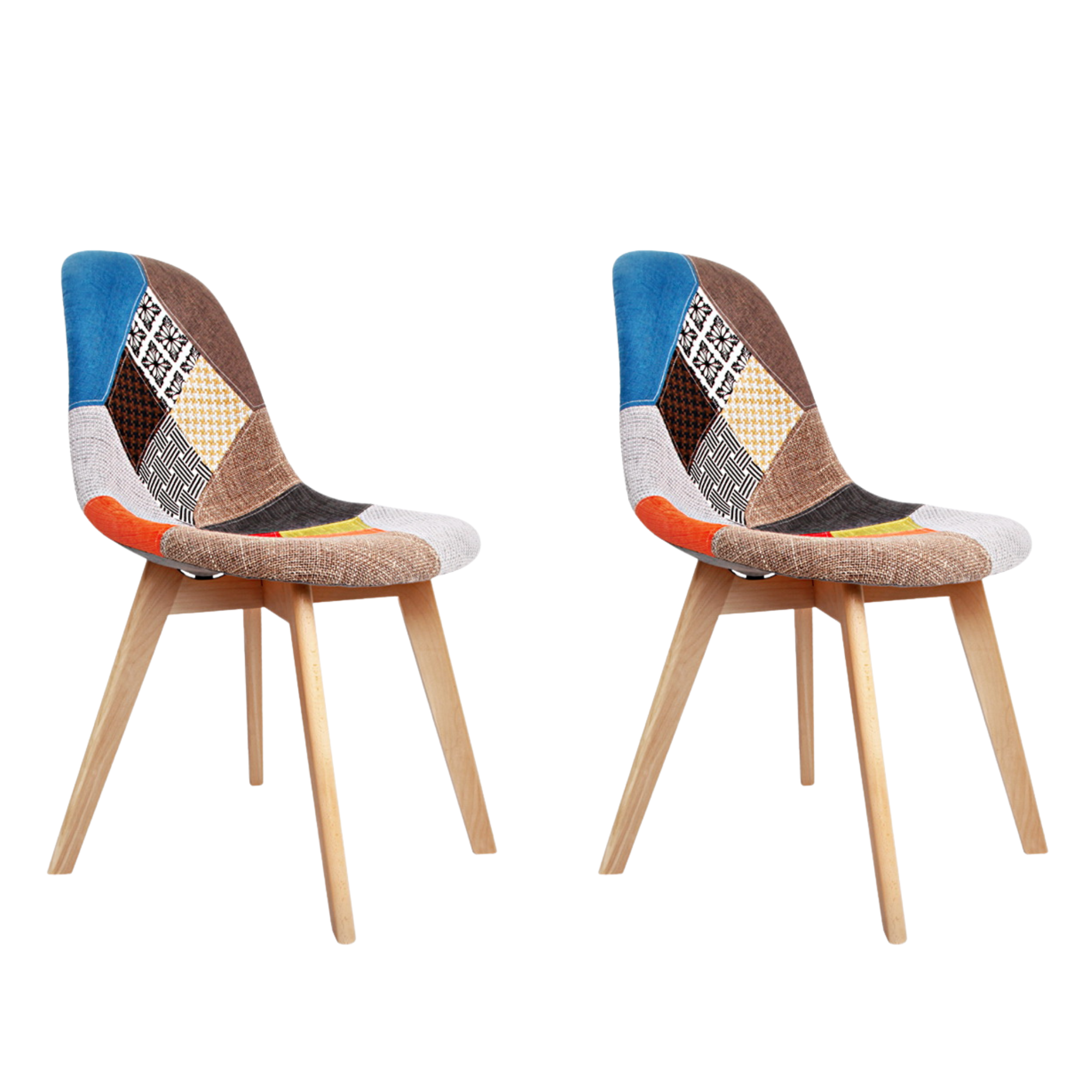 Indie (Set of 2) Retro Dining Chairs - Multi Colour