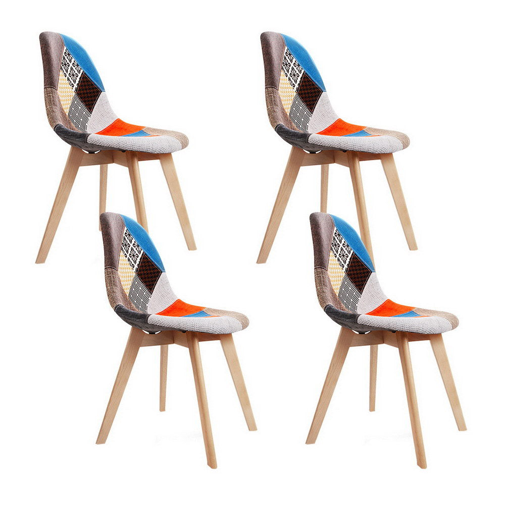 Artiss Dining Chairs Set of 4 Fabric Retro Replica DSW - Homecoze