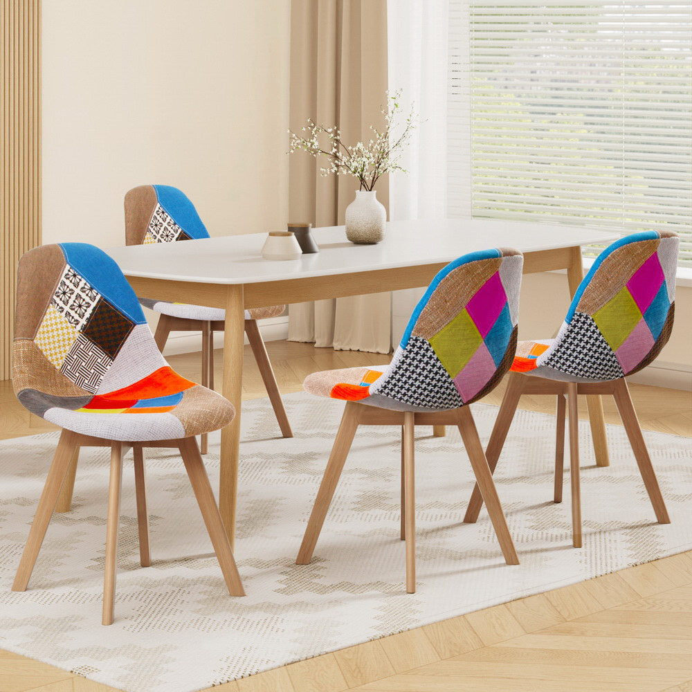 Artiss Dining Chairs Set of 4 Fabric Retro Replica DSW - Homecoze