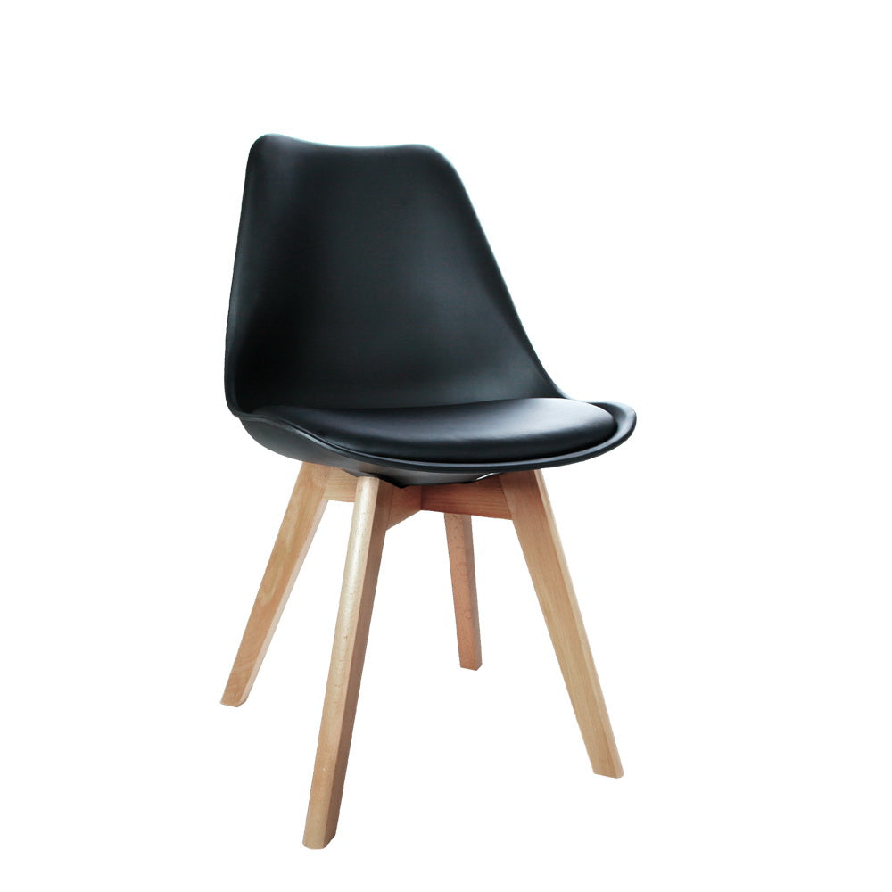 Set of 4 Padded Dining Chair - Black - Homecoze
