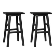 Clara (Set of 2) Wooden Bar Stools 66cm - Black - Homecoze