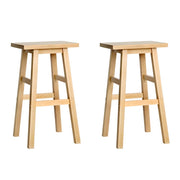 Clara (Set of 2) Wooden Bar Stools 66cm - Oak - Homecoze
