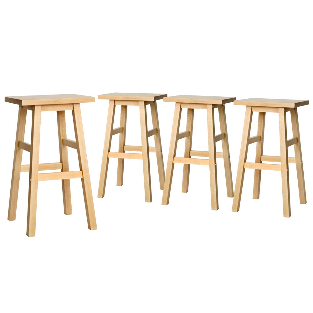 Clara (Set of 4) Wooden Bar Stools 66cm - Oak - Homecoze
