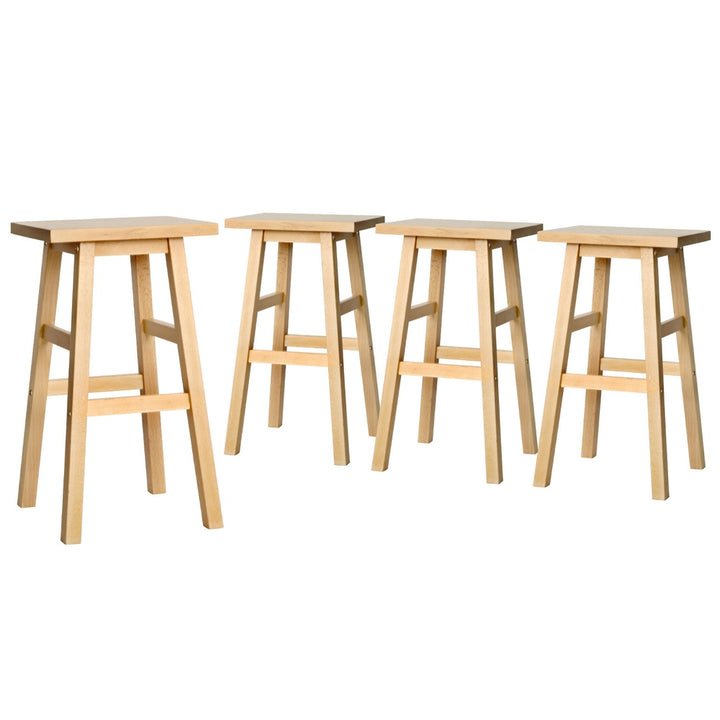 Clara (Set of 4) Wooden Bar Stools 66cm - Oak - Homecoze