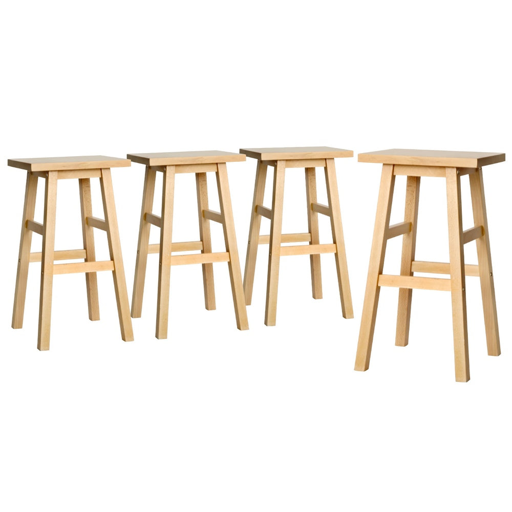 Clara (Set of 4) Wooden Bar Stools 66cm - Oak - Homecoze