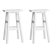 Clara (Set of 2) Wooden Bar Stools 66cm - White - Homecoze