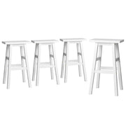 Clara (Set of 4) Wooden Bar Stools 66cm - White - Homecoze