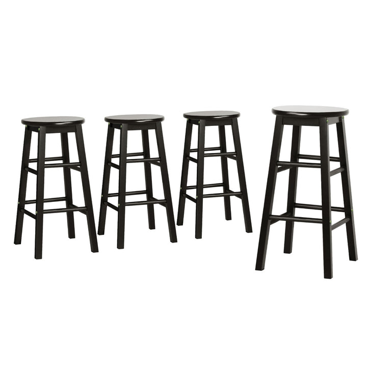Mabel (Set of 4) Wooden Bar Stools 61cm - Black - Homecoze