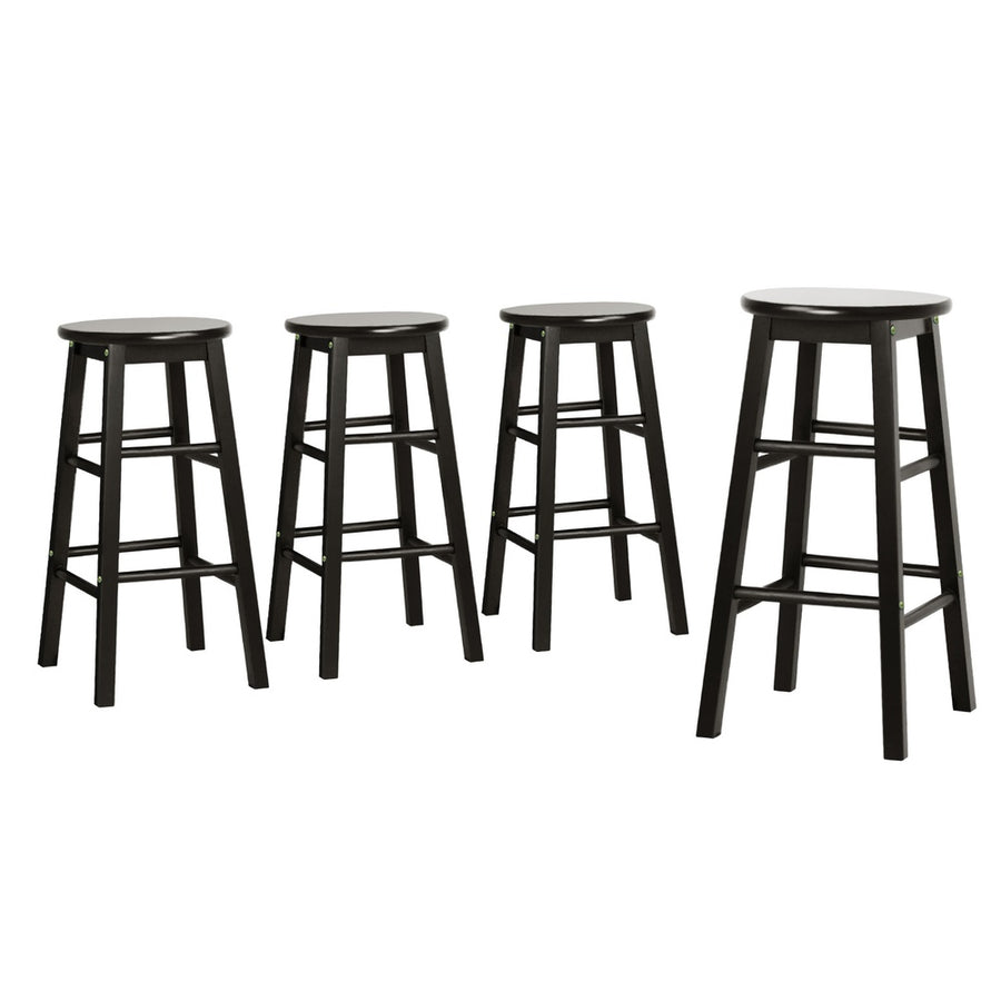 Mabel (Set of 4) Wooden Bar Stools 61cm - Black - Homecoze