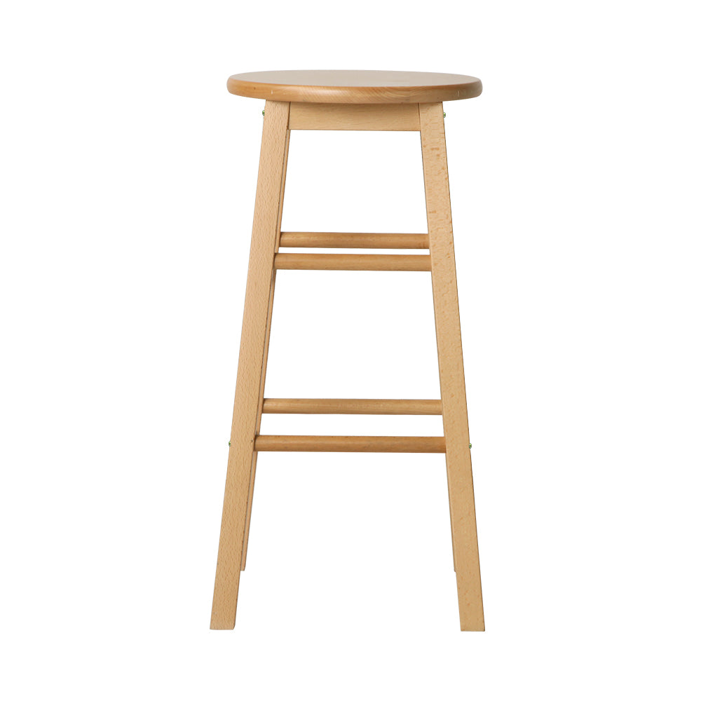 Mabel (Set of 2) Wooden Bar Stools 61cm - Oak - Homecoze