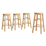 Mabel (Set of 4) Wooden Bar Stools 61cm - Oak - Homecoze