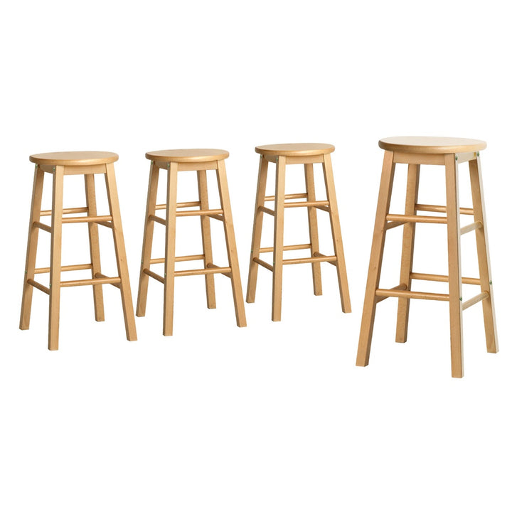 Mabel (Set of 4) Wooden Bar Stools 61cm - Oak - Homecoze