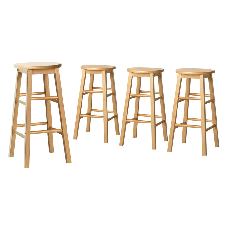Mabel (Set of 4) Wooden Bar Stools 61cm - Oak - Homecoze