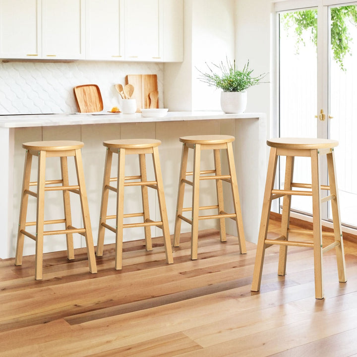 Mabel (Set of 2) Wooden Bar Stools 61cm - Oak