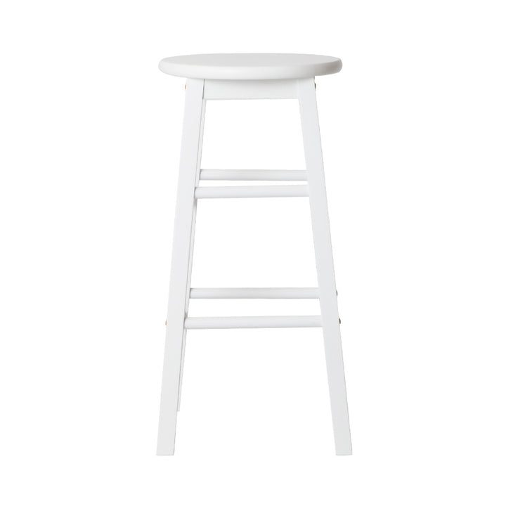 Mabel (Set of 2) Wooden Bar Stools 61cm - White - Homecoze
