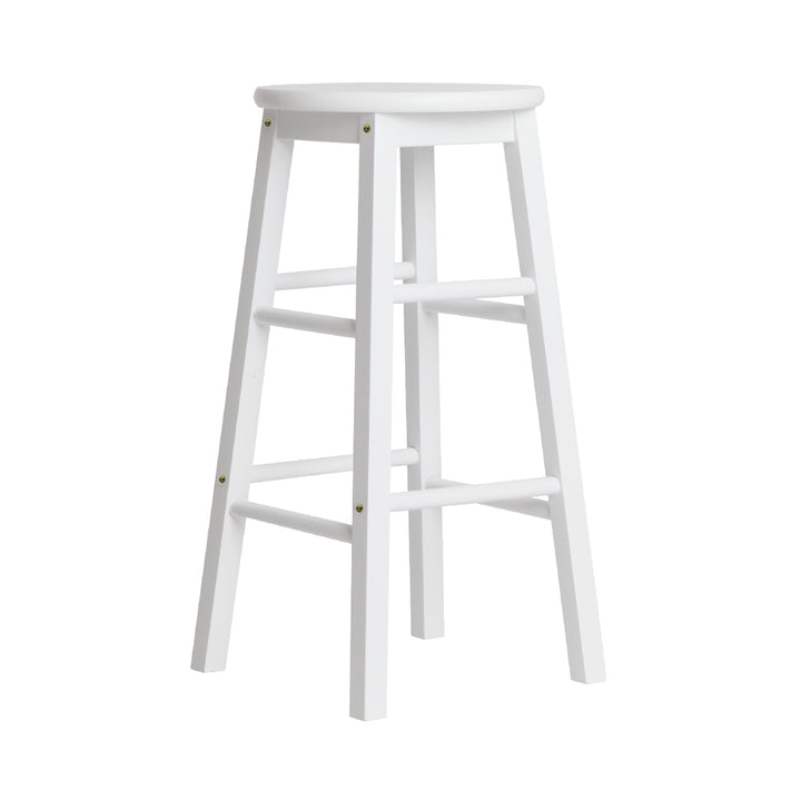 Mabel (Set of 2) Wooden Bar Stools 61cm - White - Homecoze