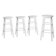 Mabel (Set of 4) Wooden Bar Stools 61cm - White - Homecoze